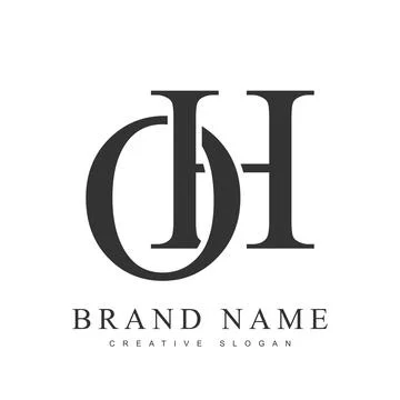 OH trendy logotype template. Initial letter o and h classic font style. Cre.. Stock Illustration