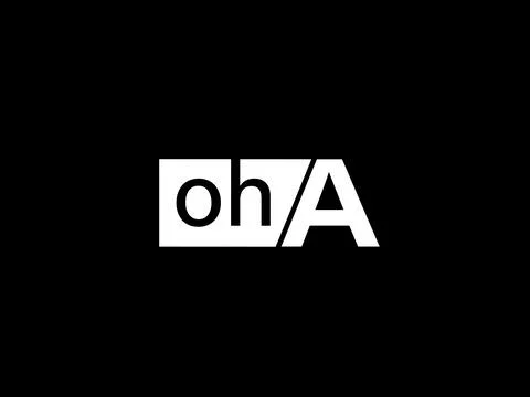 OHA Logo and Graphics design vector art, Icons isolated on black background Stock Illustration