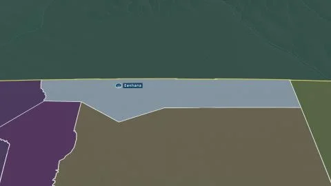 Ohangwena, Namibia. Colored and bumped map of the administrative division Stock Illustration