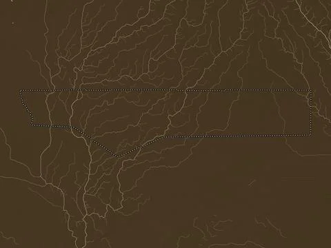 Ohangwena, Namibia. Elevation map colored in sepia tones with lakes and river Stock Illustration
