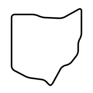 Ohio black outline map. State of USA Stock Illustration