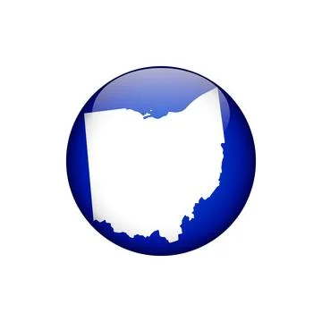 Ohio Circle Button States of US Map Icon Vector Template Illustration Design Stock Illustration