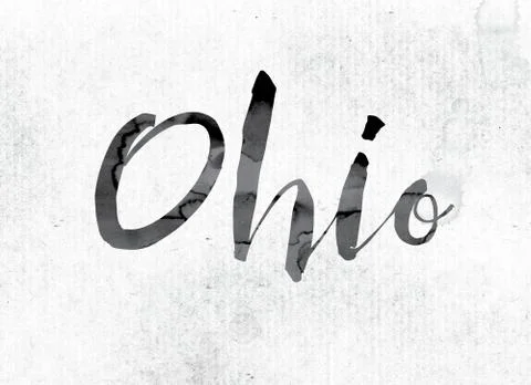 Ohio Concept Painted in Ink Stock Illustration