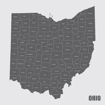 Ohio Counties Map Stock Illustration