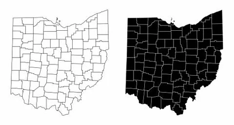 Ohio county maps Stock Illustration