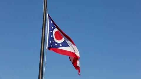 Ohio Flag 4k Slow Motion 库存影片 246704294