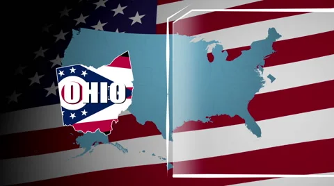 Ohio Flag and Information Panel Stock Footage 66775013