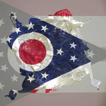 Ohio flag liquid Stock Illustration