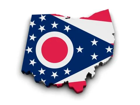 Ohio flag map shape Stock Illustration