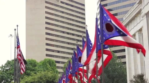 Ohio Flag Outside Statehouse Stock-Footage 41439250