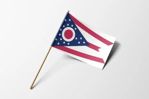Ohio flag of small paper, isolated on white background Stock Illustration