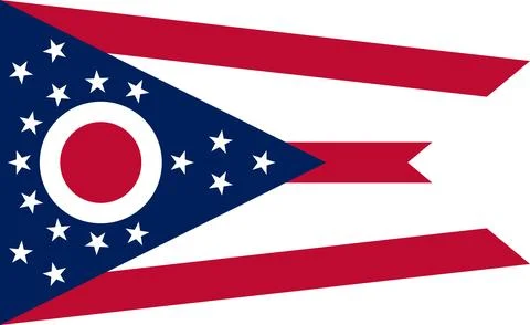 Ohio - flag of state of USA Illustrazione stock