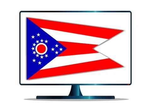 Ohio Flag TV Stock Illustration