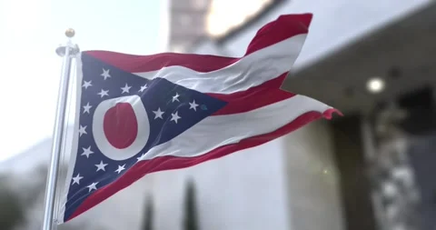 Ohio flag waving-seamless-loop-4k-60fps Stock Footage 345249407