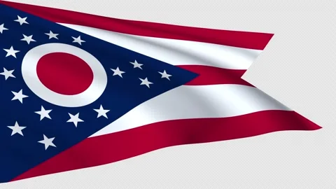Ohio flag waving on a transparent background Stock Footage 323637163