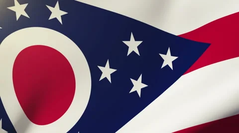 Ohio flag waving in the wind. Looping sun rises style.  Animation loop Video stock 48191453