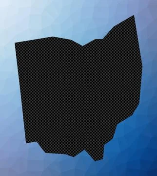Ohio geometric map. Stencil shape of Ohio in low poly style. Modern us stat.. Ilustração Stock