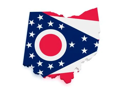 Ohio map 3d shape Stock Illustration