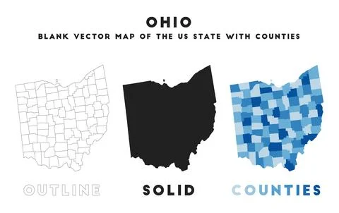 Ohio map. Borders of Ohio for your infographic. Vector us state shape. Vect.. Stock Illustration