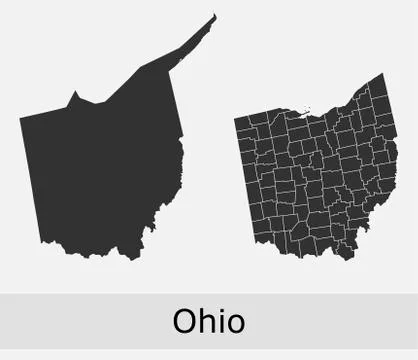 Ohio map counties outline Stock Illustration