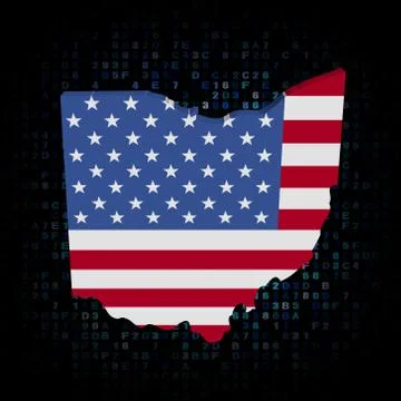 Ohio map flag on hex code illustration Stockillustratie
