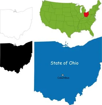 Ohio map Stock Illustration