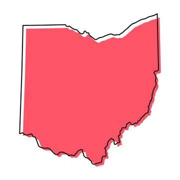 Ohio map shape, united states of america. Flat concept icon symbol vector ill Stock Illustration