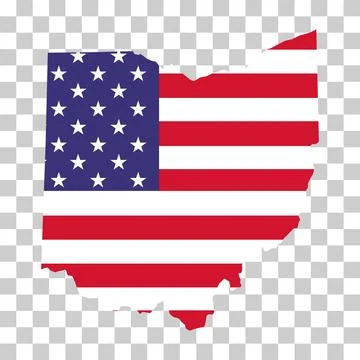 Ohio map shape, united states of america. Flat concept icon symbol vector ill Stock Illustration