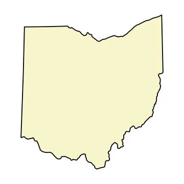 Ohio map shape, united states of america. Flat concept icon symbol vector ill Stock Illustration