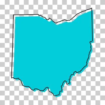 Ohio map shape, united states of america. Flat concept icon symbol vector ill Stock Illustration