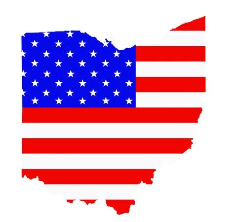 Ohio map vector silhouette illustration. イラスト素材