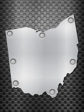 Ohio metal map Ilustración de archivo