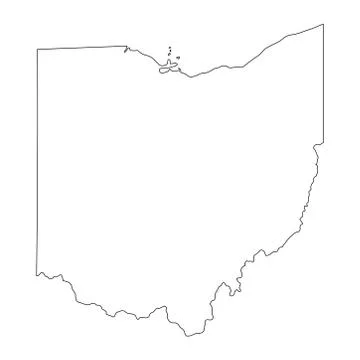 Ohio OH State Border USA Map Outline Stock Illustration