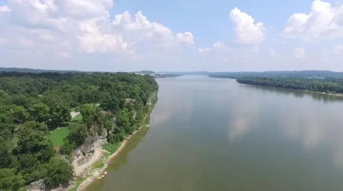 Ohio river aerial Stock Footage 68819356