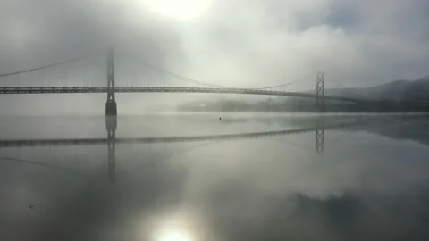 Ohio River bridge crossing Stock Footage 158068438