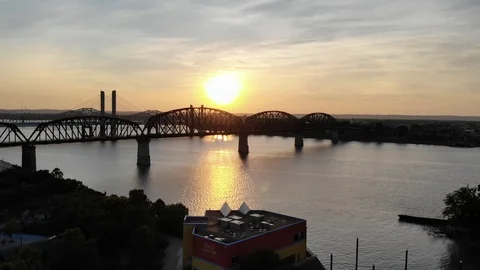Ohio RIver Flyover Stock Footage 92128097