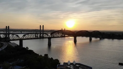 Ohio River Flyover Stock Footage 92128319