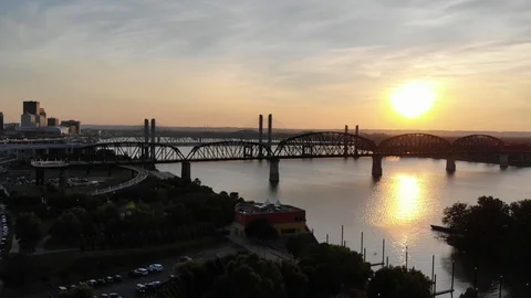 Ohio River Sunset Stock Footage 92127833