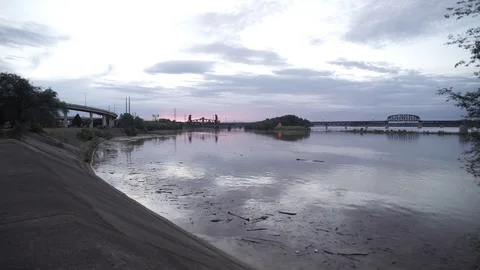 Ohio River Sunset Timelapse from Downtown Louisville, KY Video stock 76090408