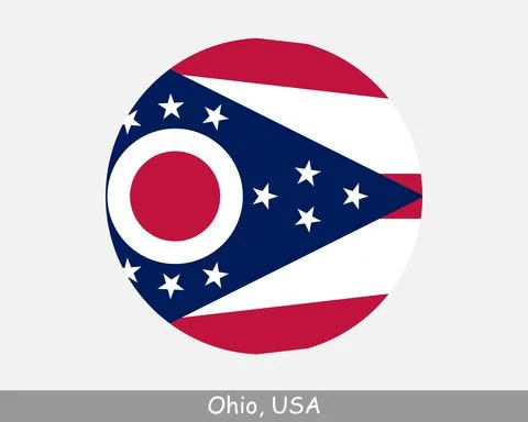 Ohio Round Flag Stock Illustration