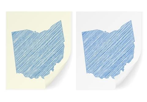Ohio scribble map Stock Illustration