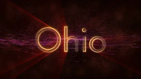 Ohio - Shiny looping state name text animation Stock Footage 99578934