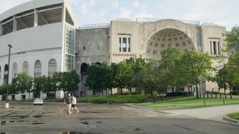 Ohio Stadium on the campus of Ohio State University. Stock Footage 341477356