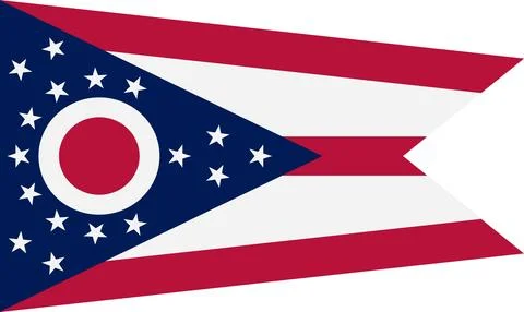 Ohio State Flag with clipping path to remove background Stock Illustration