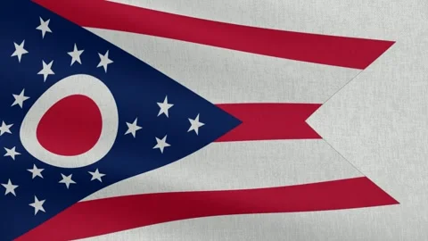 Ohio State Flag, Cotton Fabric Stock Footage 299079337