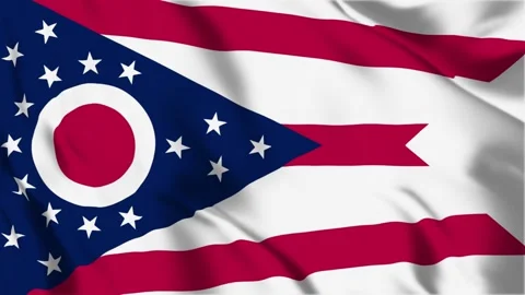 Ohio State Flag Loop 4K Stock Footage 243875730