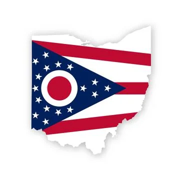 Ohio State Flag Map Stock Illustration