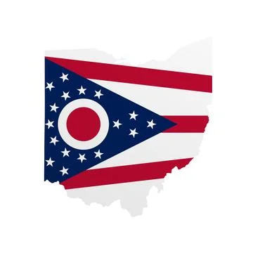 Ohio State Flag Map Stock Illustration
