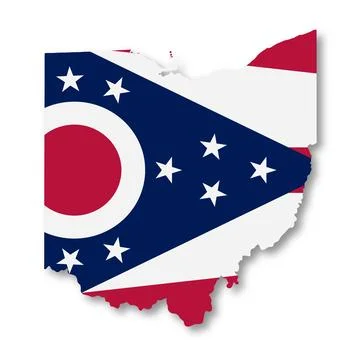 Ohio State Flag Map Illustration Stock Illustration
