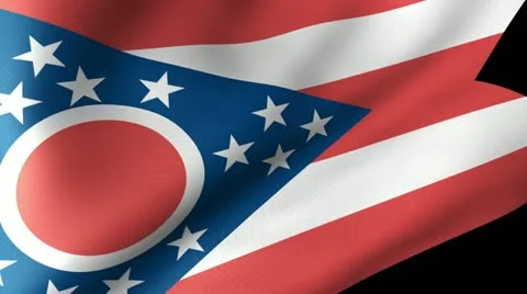 Ohio State Flag Waving Stock Footage 11973891